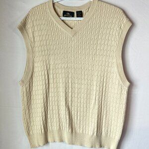 Antigua Golf Cable‑Knit Vest Timeless Classic Unisex Neutral Silk cotton  XL
